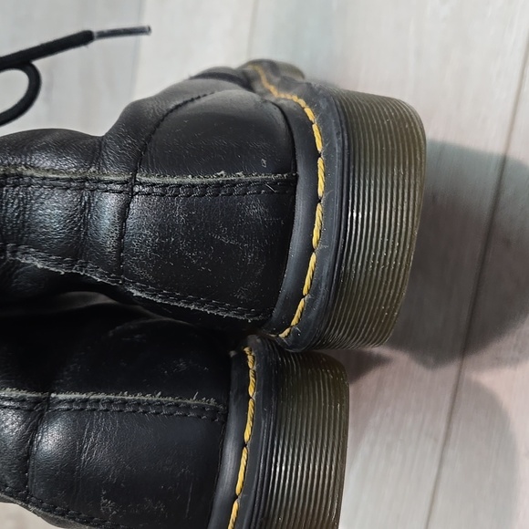 Dr.Martens Women 1460 Black Leather Motp High Top Lace-Up Boots Shoes Sz 8 - Picture 6 of 14